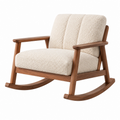 Schaukelstuhl 90 x 76 x 92 cm Bouclé-Textil Creme Holz für Wohnzimmer