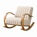 Schaukelstuhl 100 x 75 x 95 cm Creme Holz Textil gepolstert
