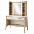 Schminktisch 100 x 45 x 170 cm in Holzoptik mit Spiegel Schubladen und Ablagen