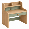 Kinderschreibtisch 80 x 50 x 100 cm aus Holzwerkstoff in Naturholz Grün mit Schublade und Ablage