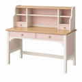 Schreibtisch mit Aufsatz 120 cm Holzwerkstoff Weiß Rosa Naturholz mit 4 Schubladen