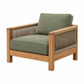 Sessel 78 x 75 x 78 cm Holz Grün mit Seilgeflecht für Terrasse und Garten